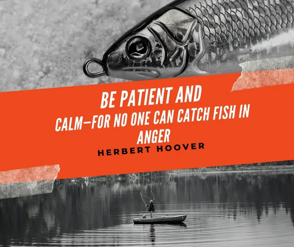 Be patient and calm—for no one can catch fish in anger