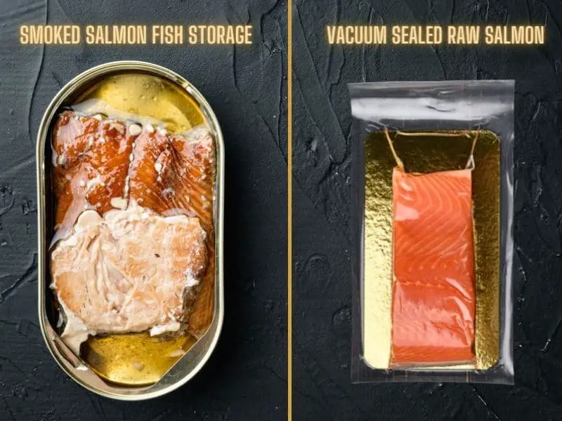 Vacuum Sealed Raw Salmon And Smoked Salmon Fish Storage